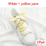 1 Pair Silk Shoe Laces Satin Ribbon Flat