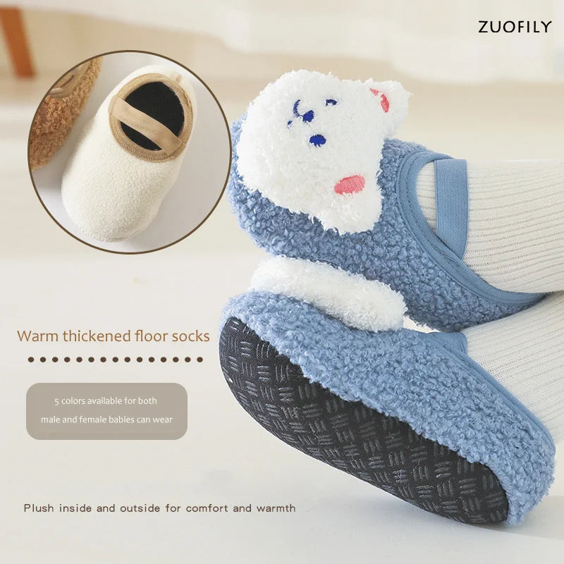 Cartoon Bear Baby Shoes Winter Thick Warm Newborn