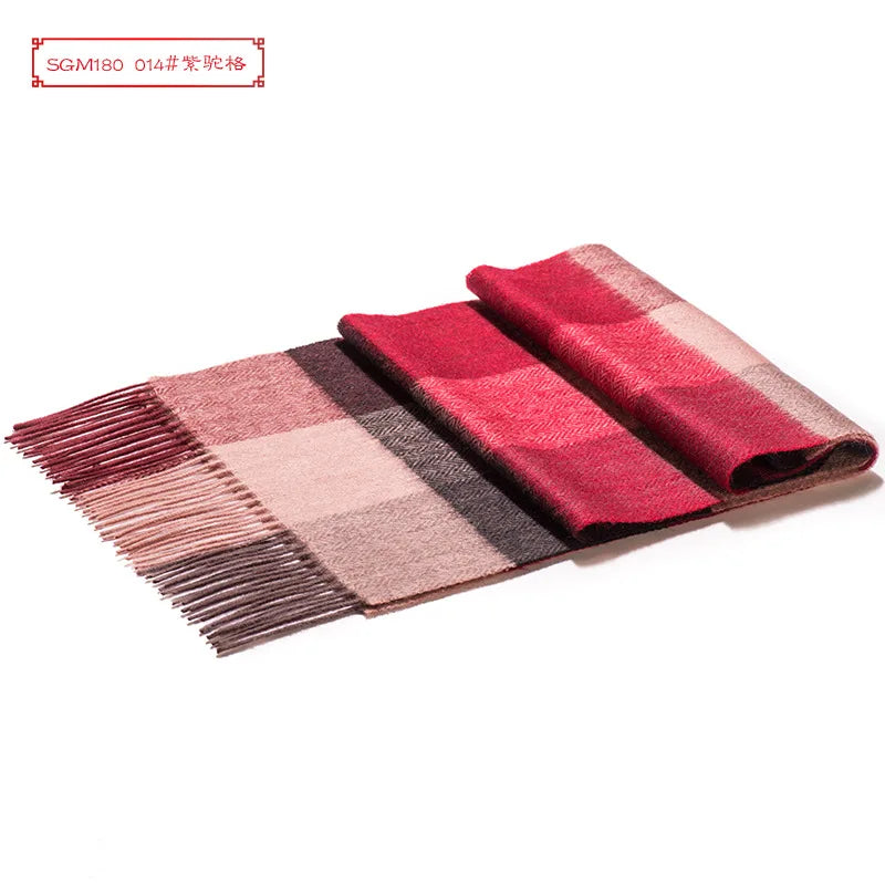 High Quality 100 Wool Scarf Men Autumn Winter