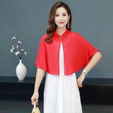 Korean Solid Chiffon Transparent Sunscreen Shawl Female Summer