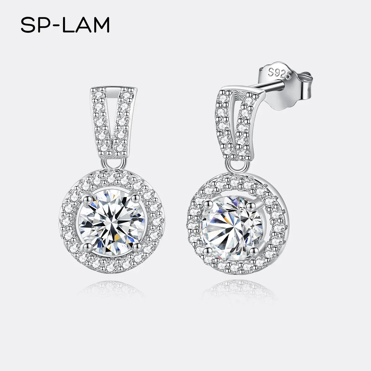 Moissanite Drop Earrings 925 Silver Women Luxury Real