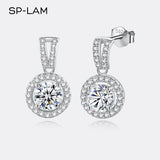 Moissanite Drop Earrings 925 Silver Women Luxury Real