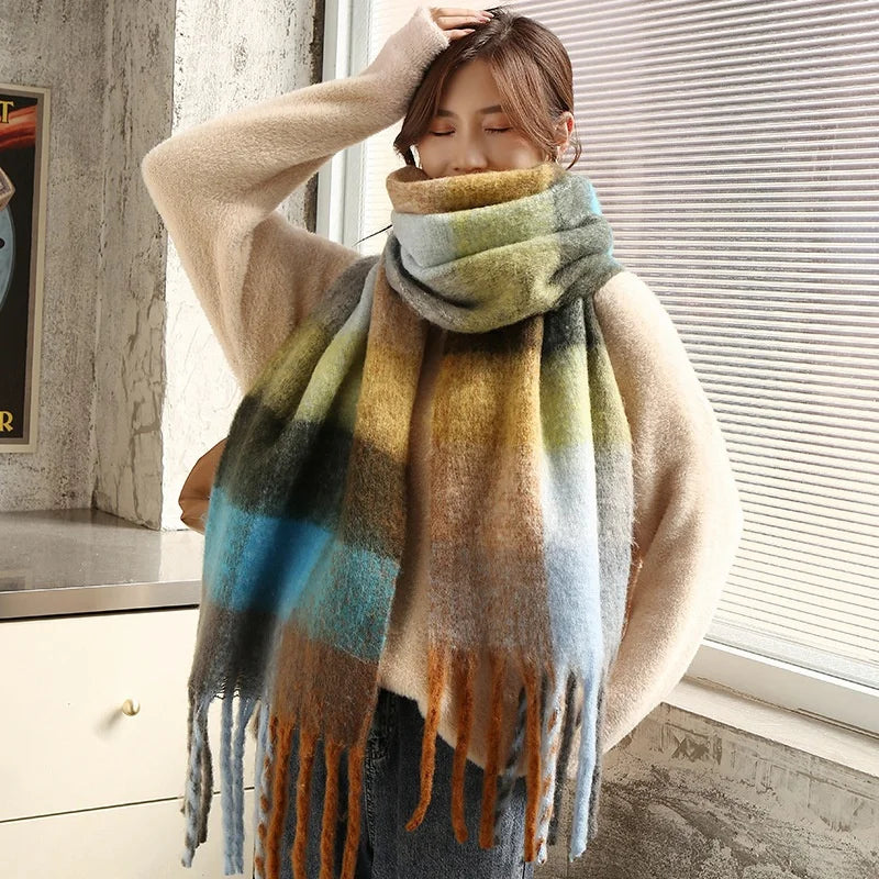 2023 New Winter Cashmere Scarf Women Design Warm