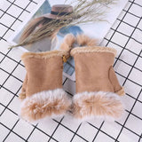 1 Pair New Fashion Faux Rabbit Hair Gloves