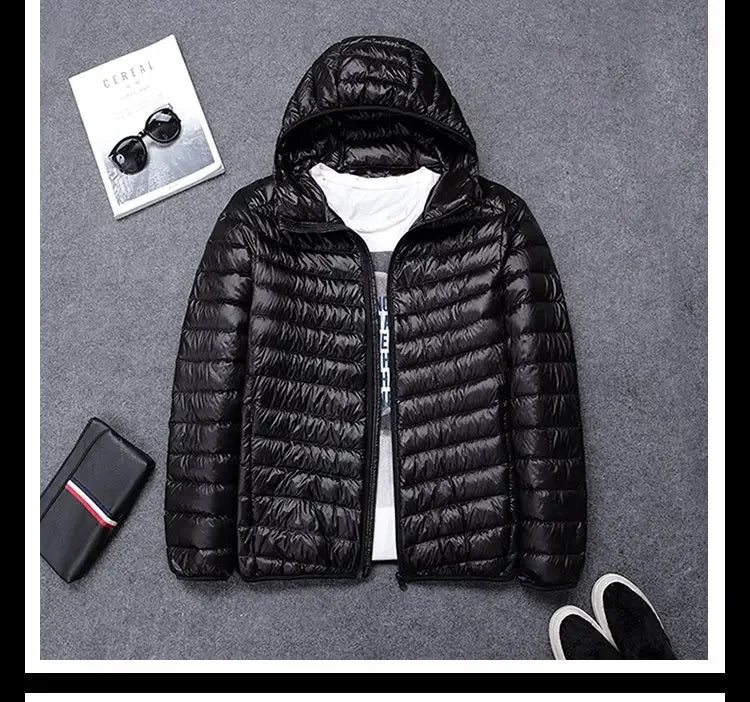 2024 new upscale men's white duck down jacket