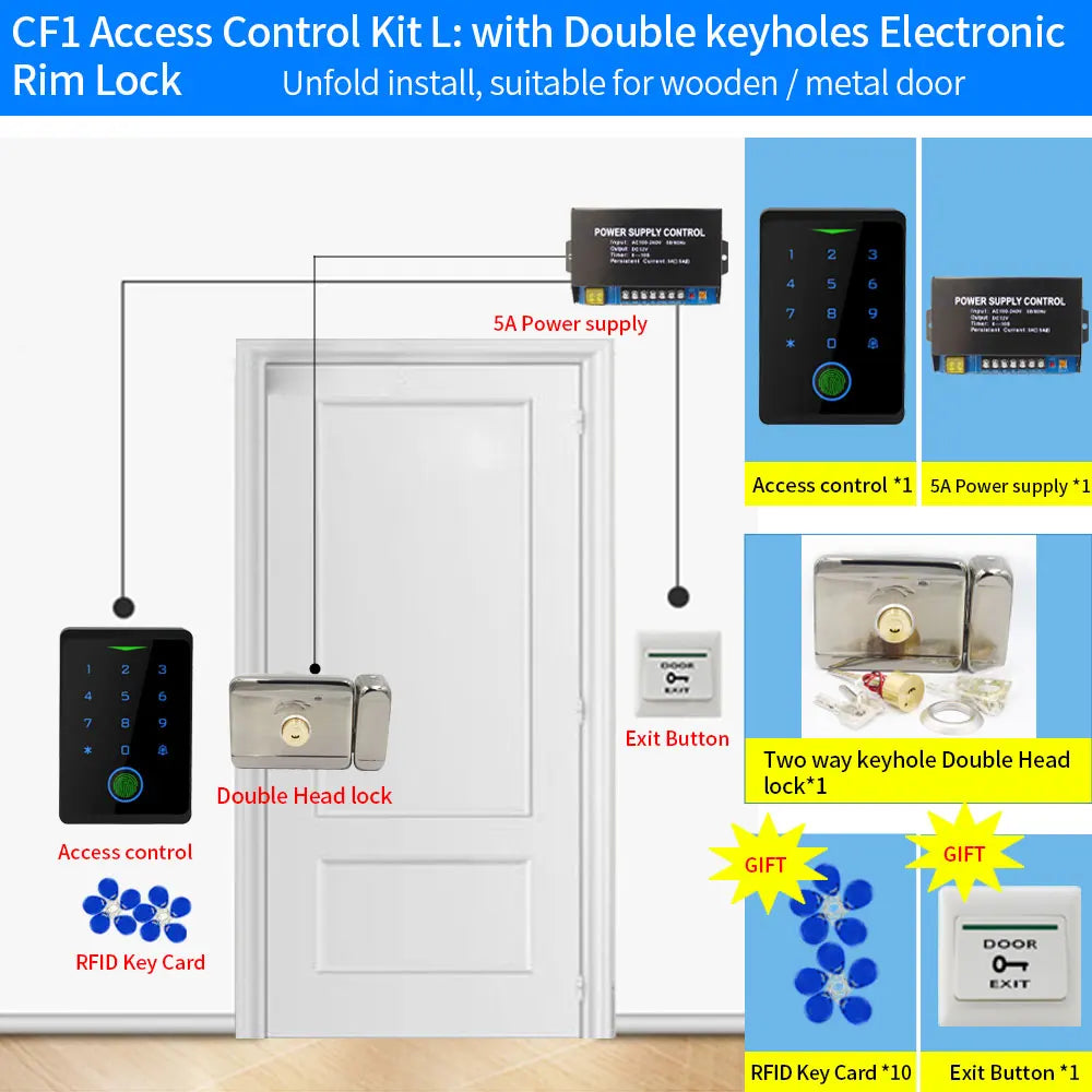 Tuya WIFI Fingerprint Access Control Kits Security Protection