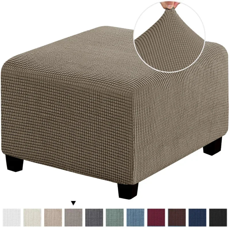 Polar Fleece Footstool Cover Durable Stretch Ottoman Cover