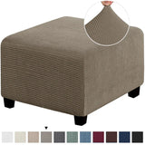 Polar Fleece Footstool Cover Durable Stretch Ottoman Cover