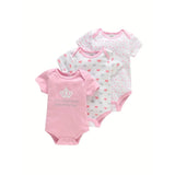 3PCS Infant Baby Cute Graphic One-piece Clothes For