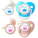 Luxury Baby Pacifier Clips Crown Princess Prince Pacifiers