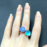 2PcsSet Pomellato Ring Stacked Mix Color Crystal Ring