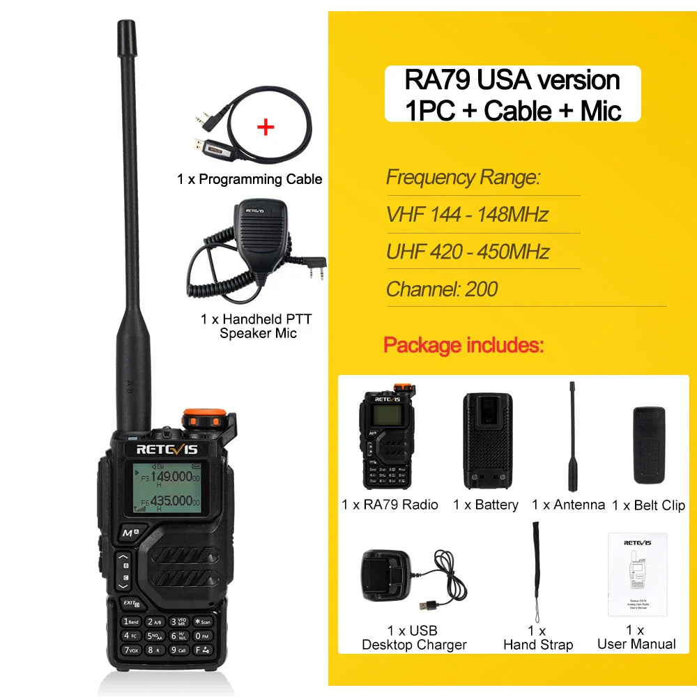 Retevis RA79 Aviation Band Walkie Talkie AM FM