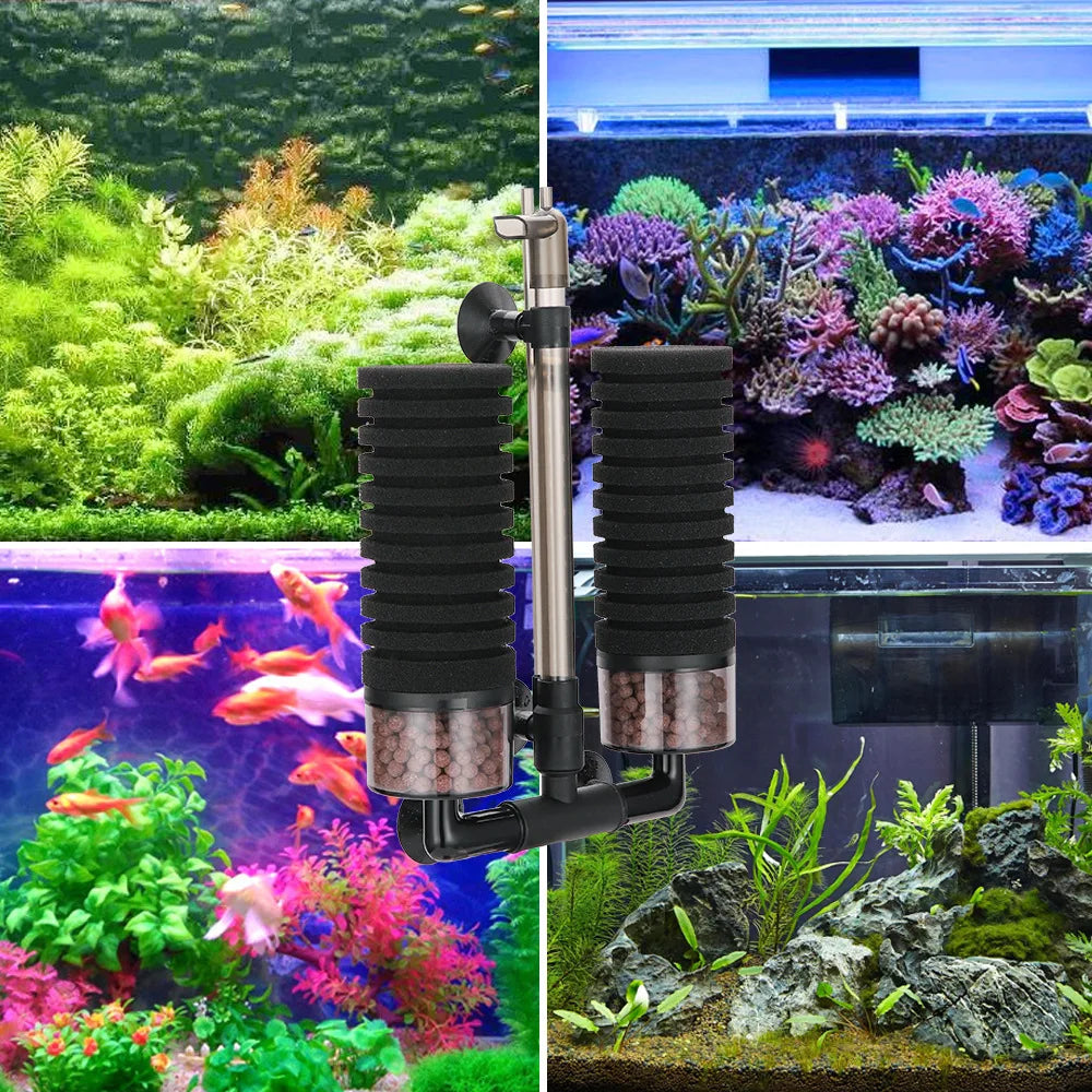 Aquarium Double Head Water Filter Fish Tank Biochemical