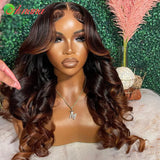 Ombre Ginger Brown Colored 13x6 HD Transparent Lace