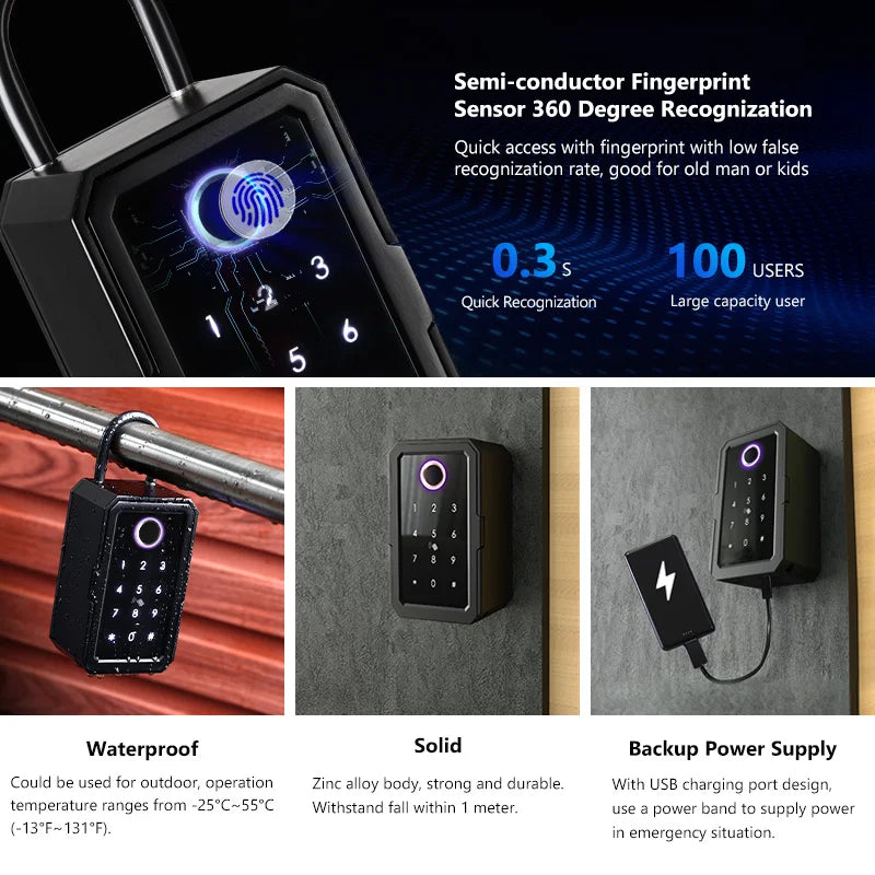 Key Safe Tuya Ttlock Fingerprint Bluetooth Wifi Digital