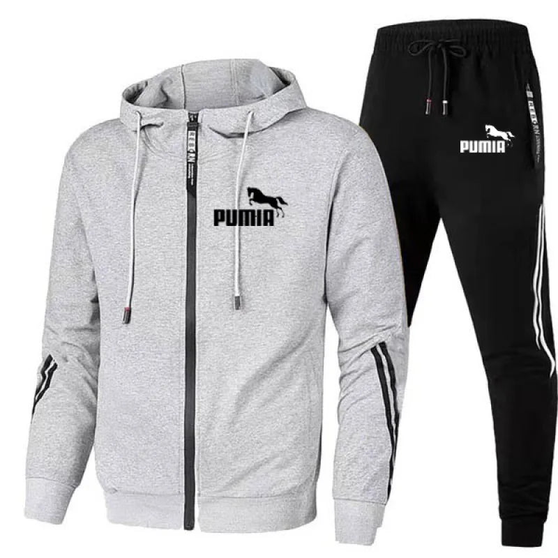 2PCS Design Tracksuit Mens Autumn Winter Hoody Jacket