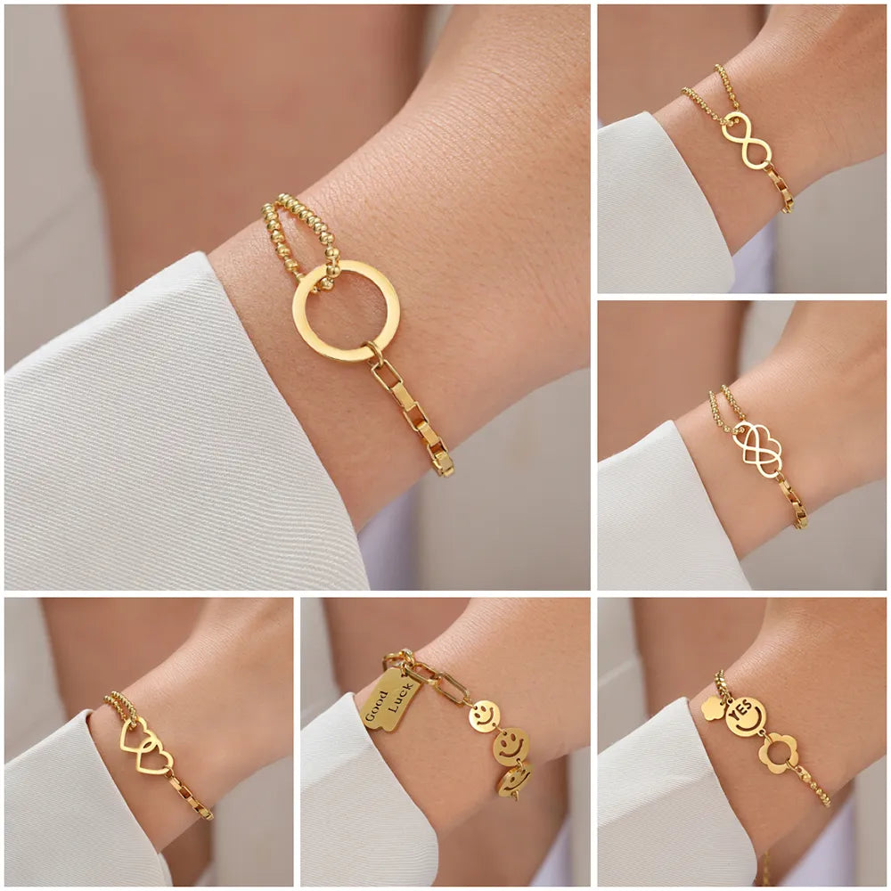 Stainless Steel Bracelets Fashion Trend Multilayer Chain Elephant