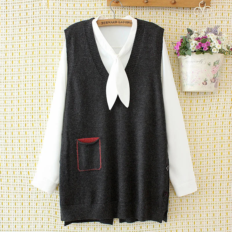 Womens Sweater Vest Plus Size 4xl Loose Solid