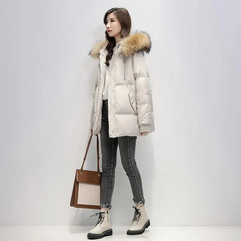 2023 New Warm Thicken Loose Down Jacket Women