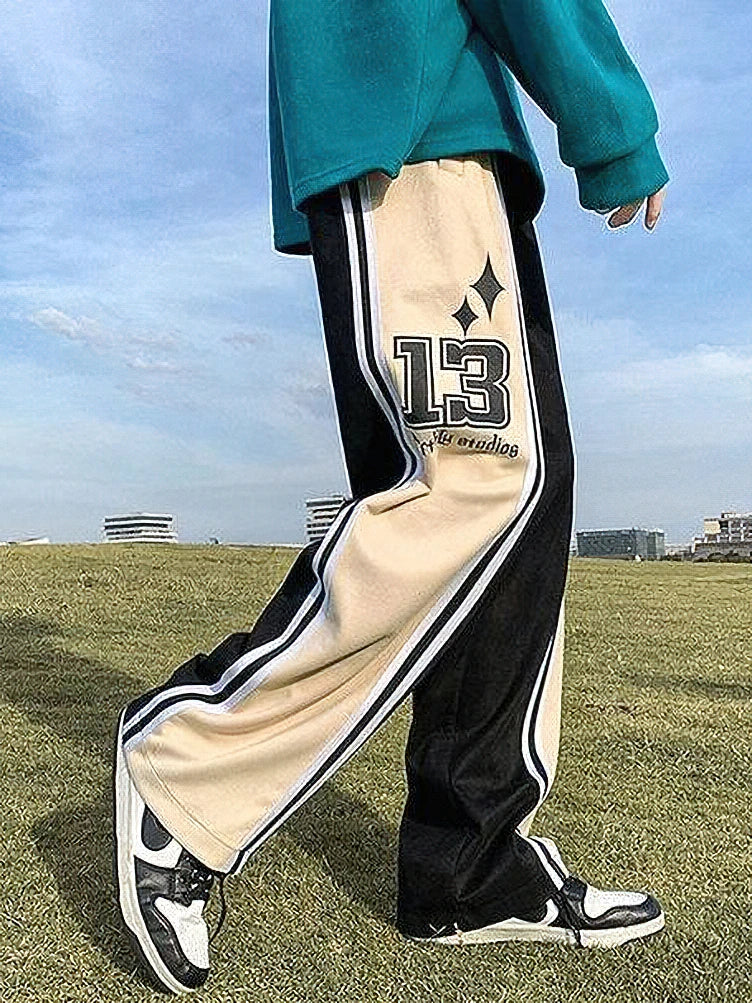 Y2k Preppy Casual Sport Sweatpants Men Streetwear Hip