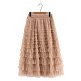 Plus Size Womens Clothing Skirt Elastic Waist Mesh