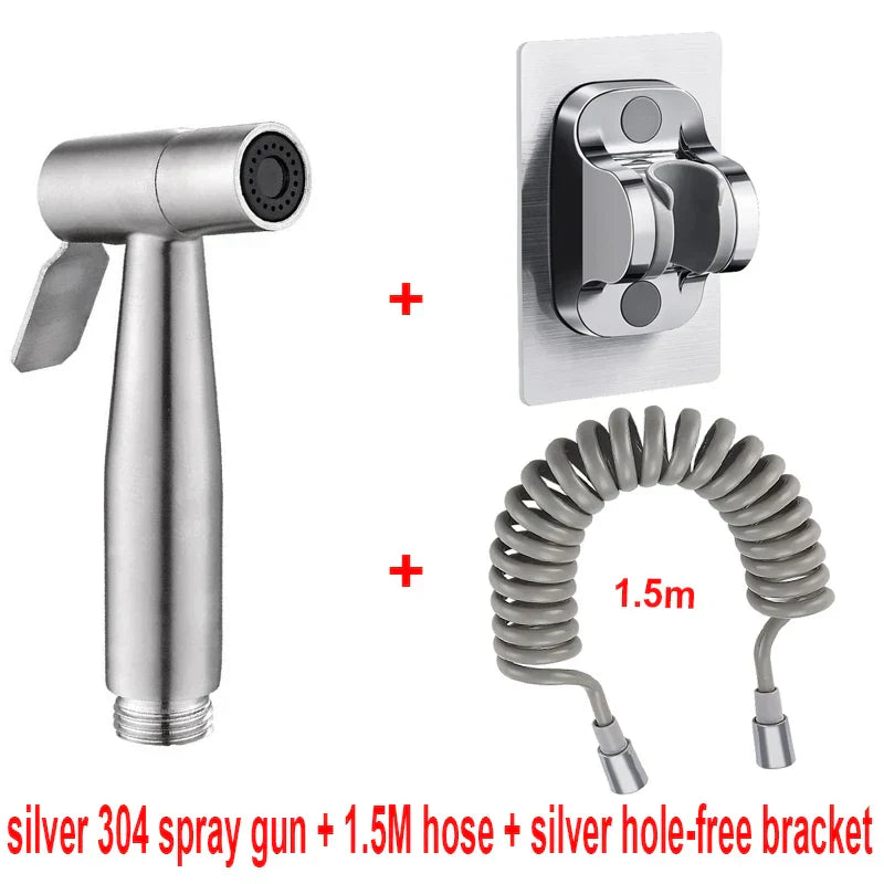 Handheld Bidet Sprayer Set 304 Stainless Steel Spray