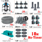 60W Self-Priming Pressurize Pump Mist Nozzle Watering System