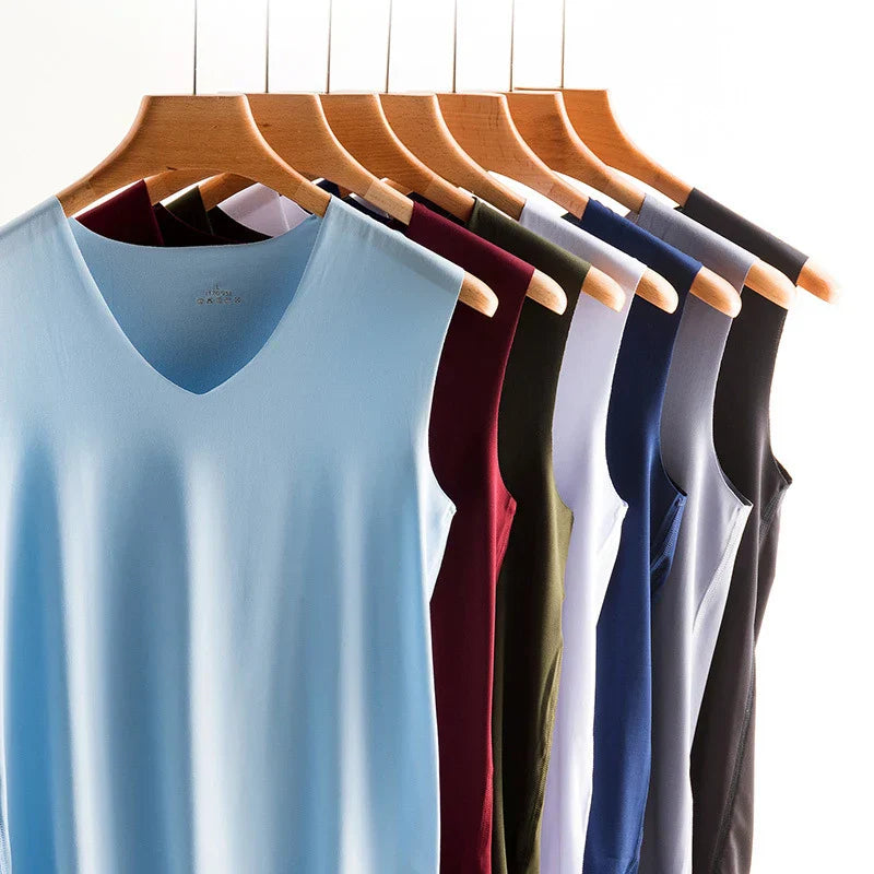 Ice Silk Seamless Mens Vest Loose Sleeveless Sport