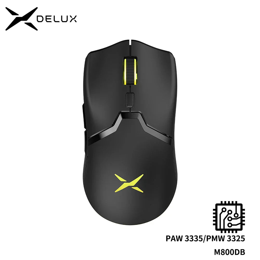 Delux M800 RGB 2.4Ghz Wireless Gaming Mouse Dual