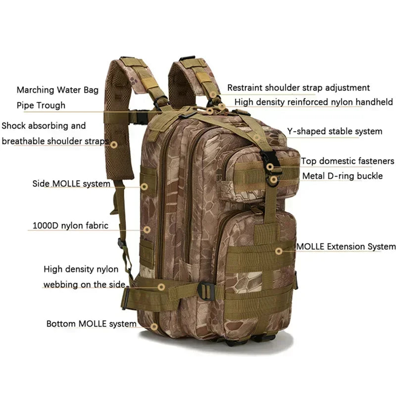 Durable Big Capacity Backpack Travel Bag Outdoor Sports