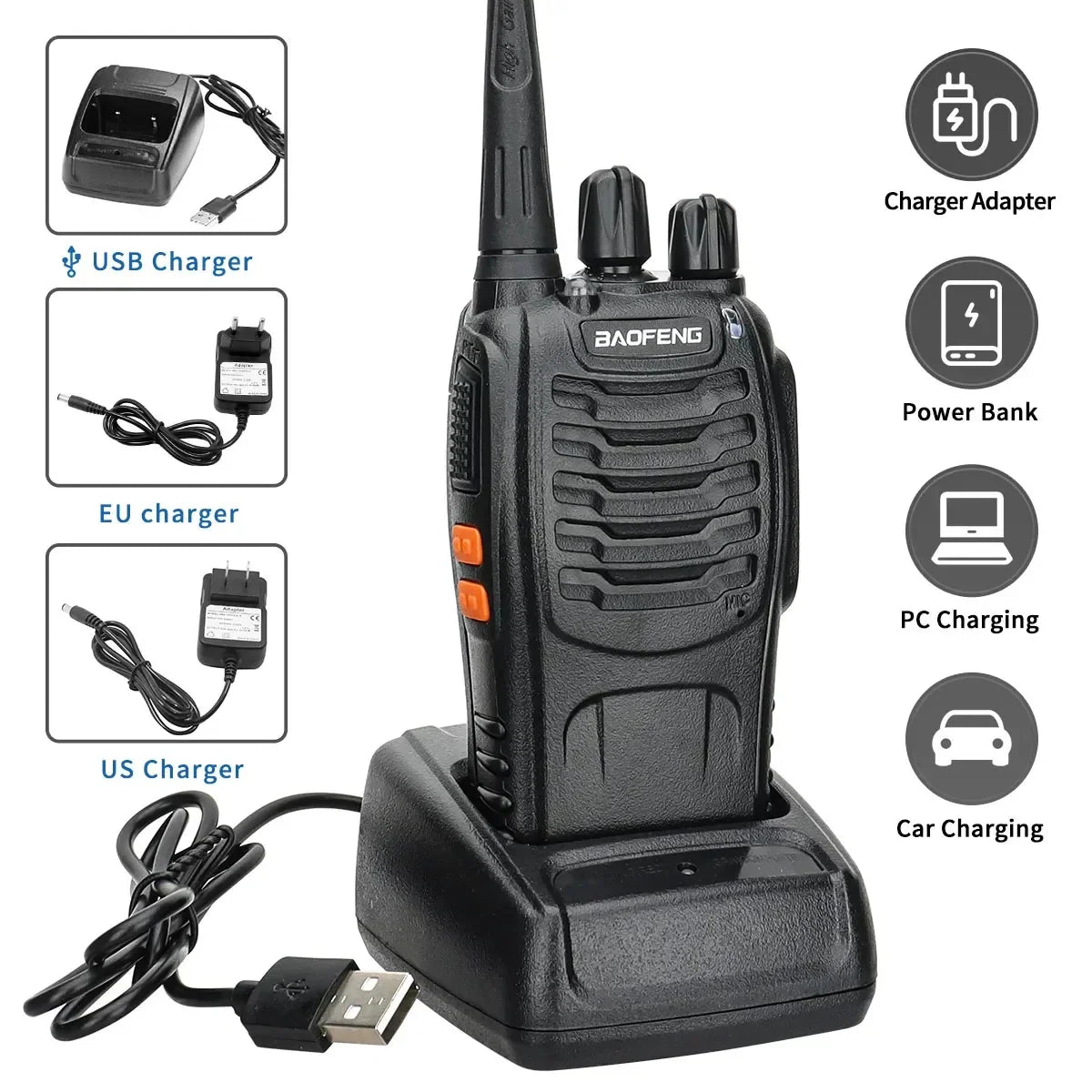 2/4PCS Baofeng BF-888S 12W Walkie Talkie Dual Band
