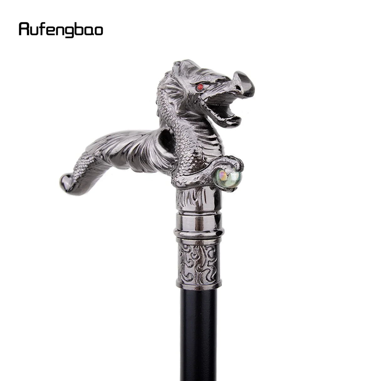 Dragon Scrambling Ball Walking Stick with Hidden Plate