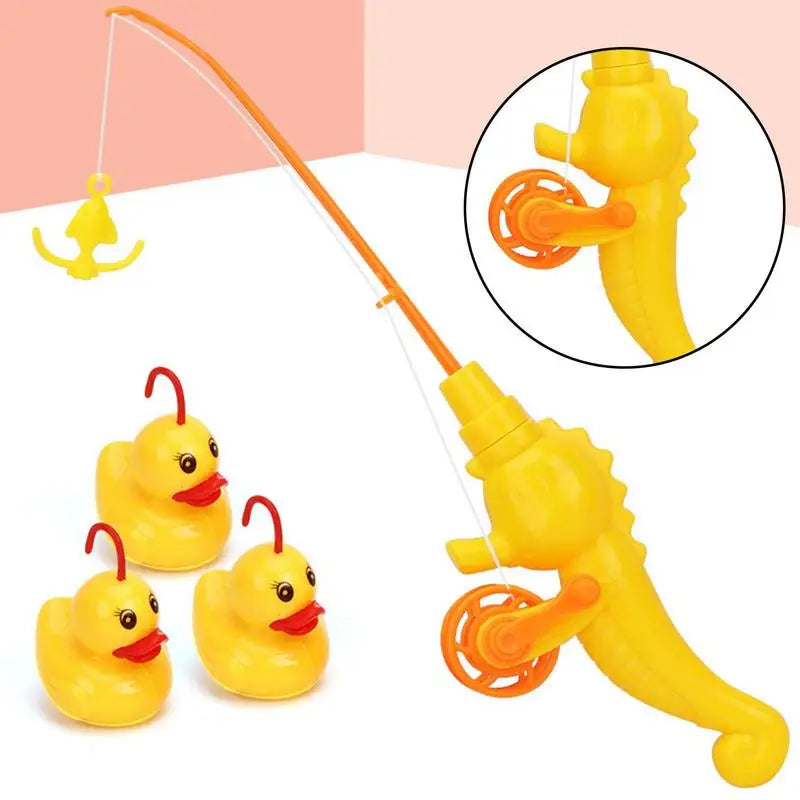 9Pcs/Set Mini Floating Duck Fishing Bath Toy Set