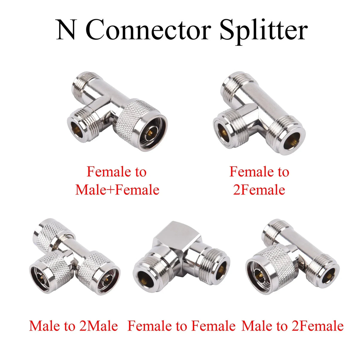 1PC RF Coaxial Connector Splitter N Male/Female to