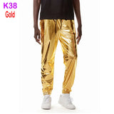 Mens Shiny Silver Metallic Jogger Sweatpants Hip Hop