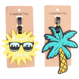 1PC Cute Cartoon Hawaiian Flamingo Silicone Luggage Tag