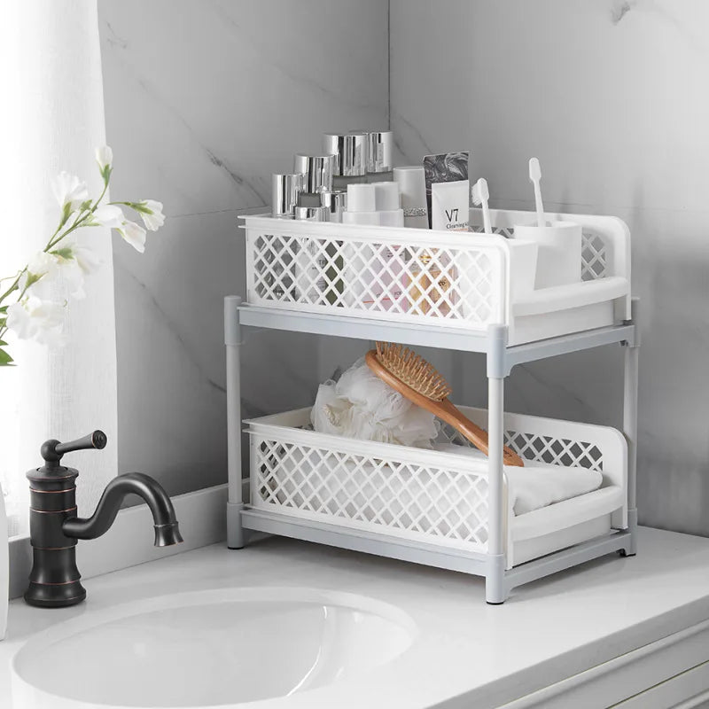 2-Tier Under Sink Organizer Kitchen Drawer Bathroom Storage