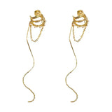 1PC Korea Luxury Long Tassel Single Clip Earrings