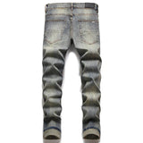 usa style Man's Jeans Five-pointed Star Torn Patches