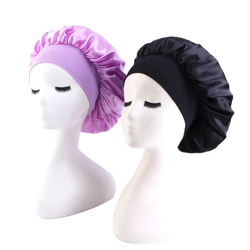 New 2 Pieces Silky Sleep Cap Women's Satin