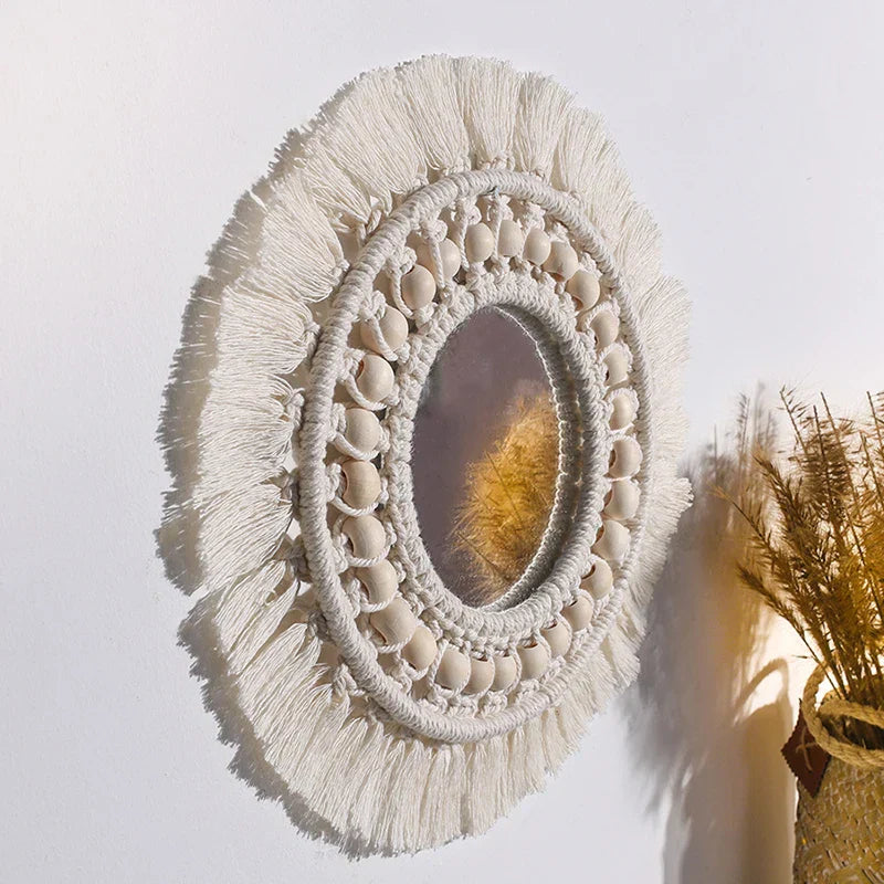 Macrame Wall Mirror Boho Round Mirrors Art Home