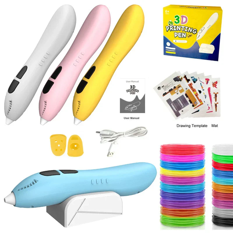 Kids' Safe 3D Printing Pen - Wireless, Low-Temperature,