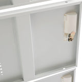 40*40*90cm White 3 Door Metal File Cabinet Office