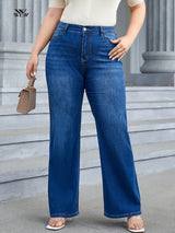 Plus Size Wide Leg Jeans for Women High