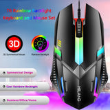 Rainbow Backlit Wired Keyboard and Mouse,Floating Keycap Strong,