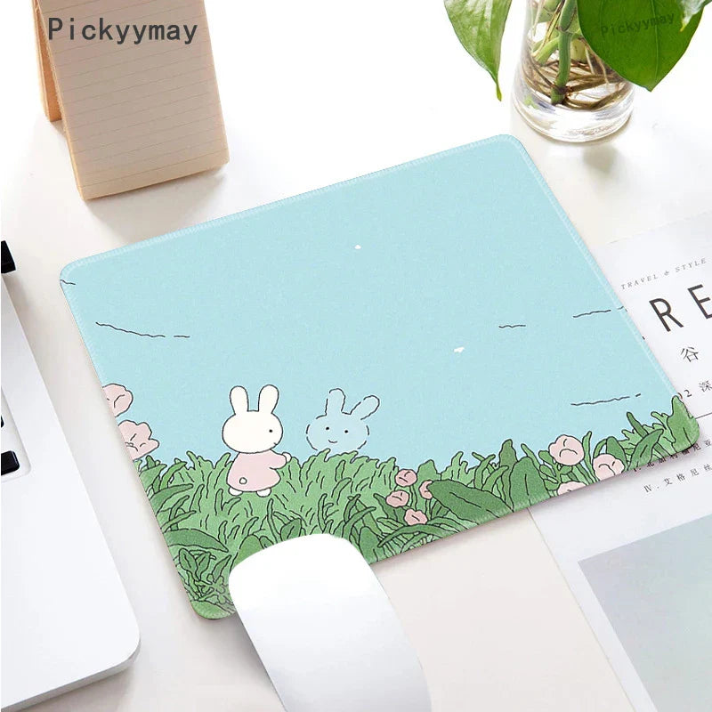 Small Mouse Pad Green Cute Flower Mousepad Kawaii