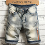 Vintage Jeans Splicing Shorts Men's Summer New Fashion