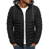 New Oversize Men Detachable Hat Padded Hooded Cardigan