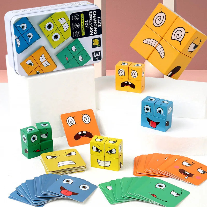 New 3D Montessori Geometry Puzzles Building Block Face