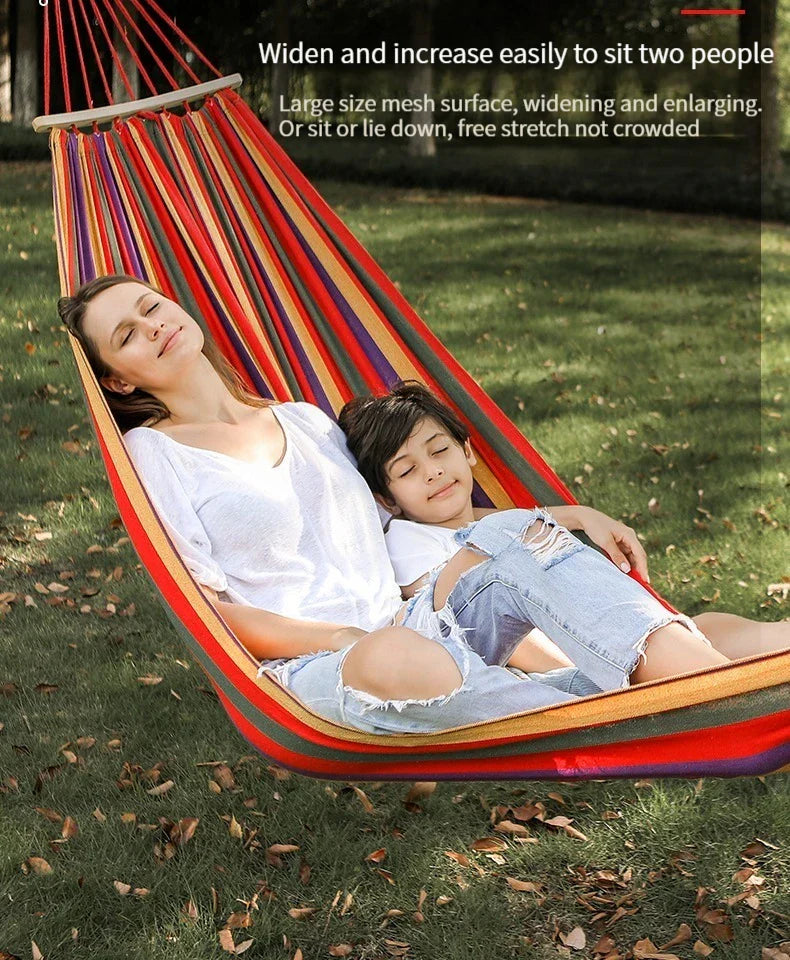 Single Double hammock 200X150cm outdoor anti-rollover canvas hammock